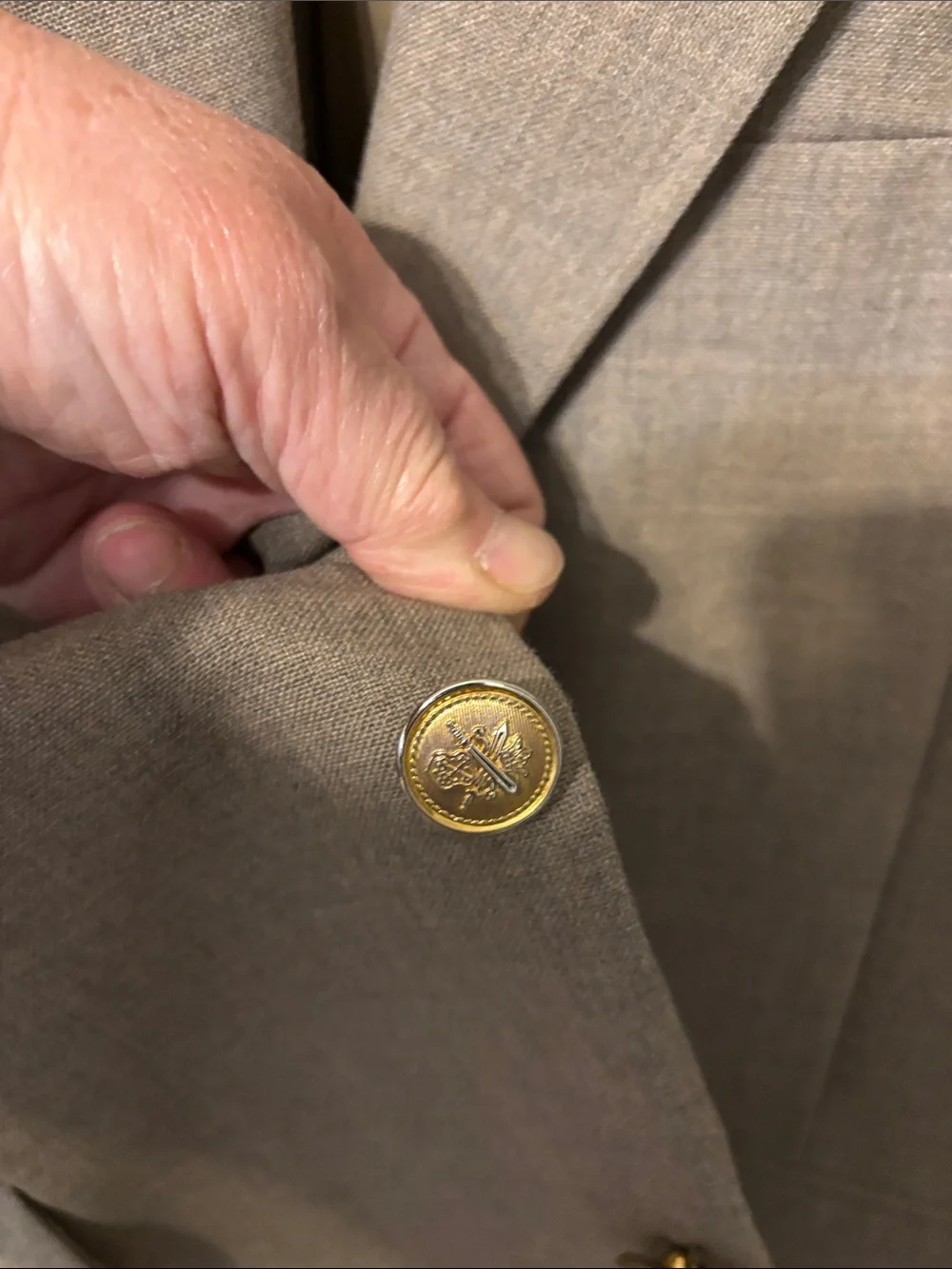 Men’s Tan Sport Coat with Gold Buttons
